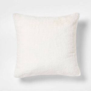 Threshold faux rabbit fur square throw pillow